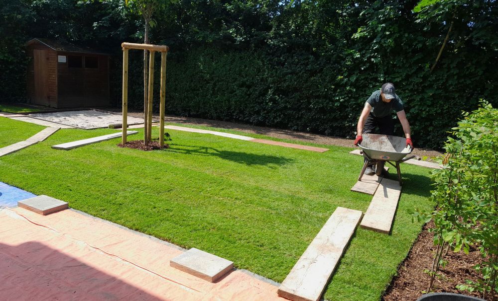Verlegung von Rasen